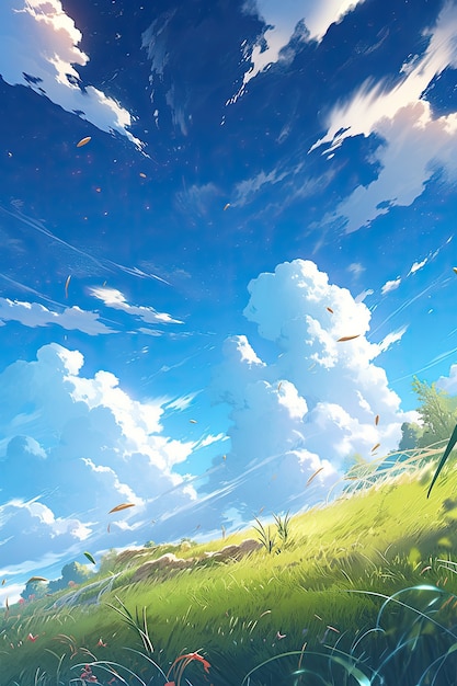 Des nuages de style anime