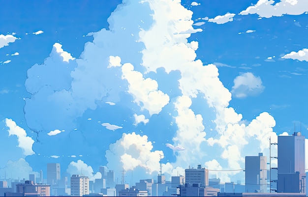 Des nuages de style anime