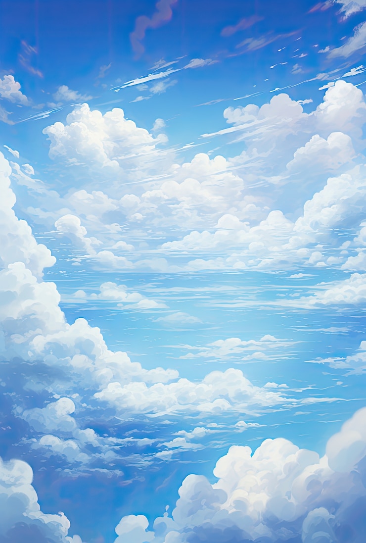 Photo gratuit des nuages de style anime