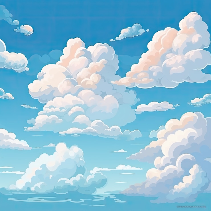 Photo gratuit des nuages de style anime