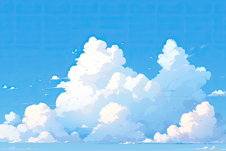 Photo gratuit des nuages de style anime