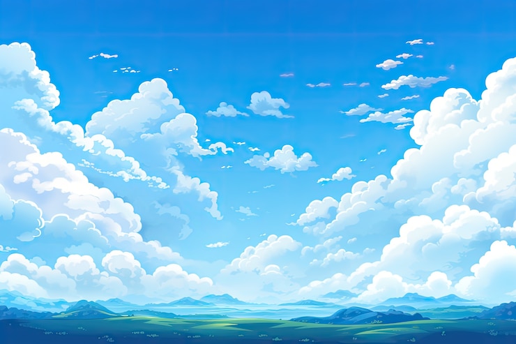 Photo gratuit des nuages de style anime