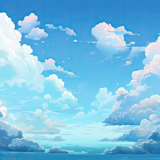 Des nuages de style anime