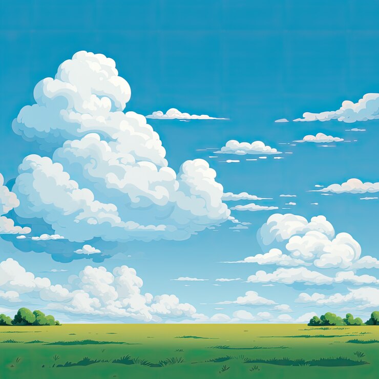 Photo gratuit des nuages de style anime