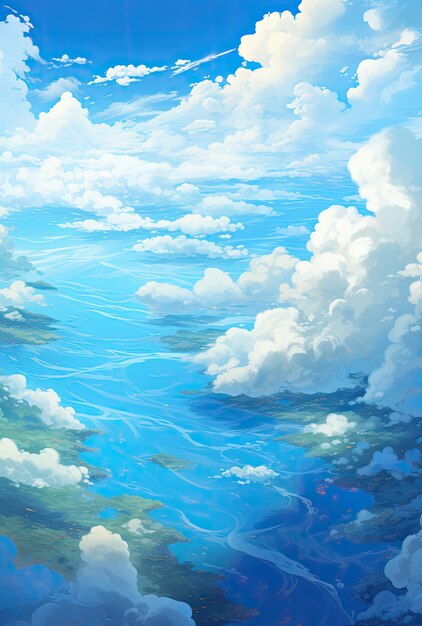 Des nuages de style anime