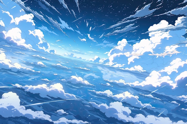 Des nuages de style anime