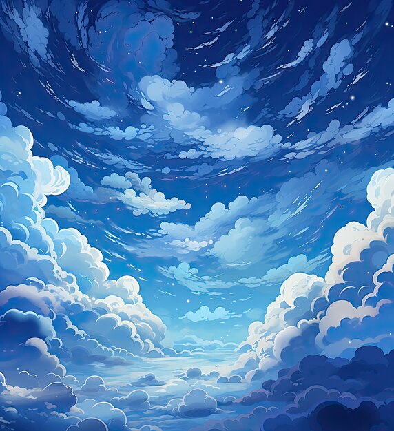 Des nuages de style anime