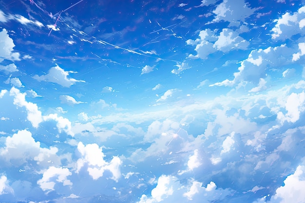 Des nuages de style anime