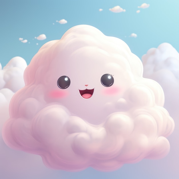 Des nuages de style fantastique avec une expression faciale