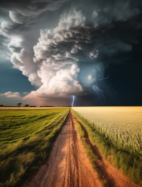 Photo gratuite nuages et tempête de style photoréaliste