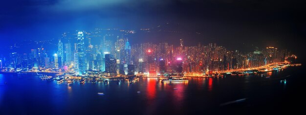 Nuit aérienne de Hong Kong