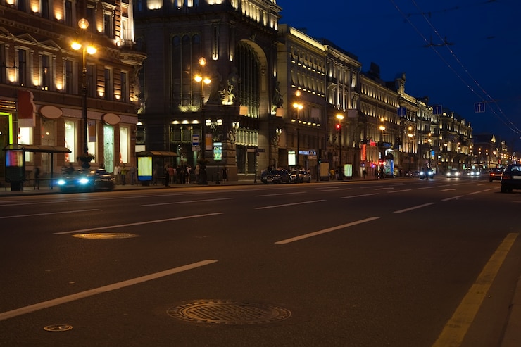 Photo gratuit nuit de petersburg