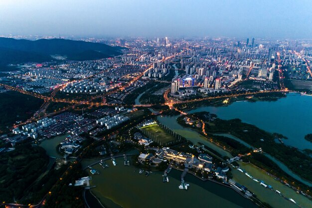 La nuit de la ville de Chine