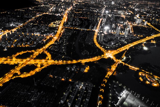 La nuit de la ville de Chine