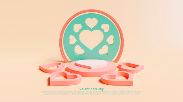 Numéro 14 pour la saint valentin avec des coeurs 3d