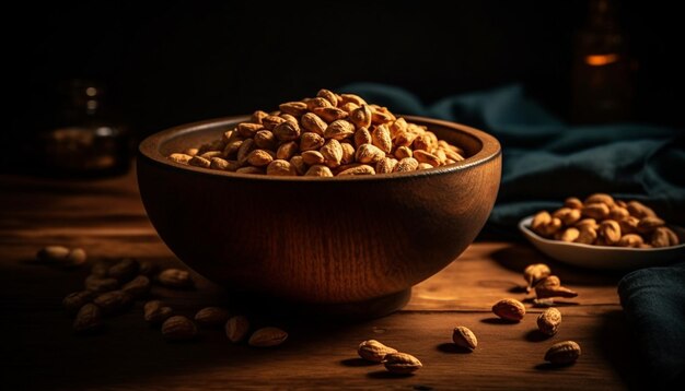 Nutty snack bowl noix de cajou amandes noix de pécan généré par l'IA