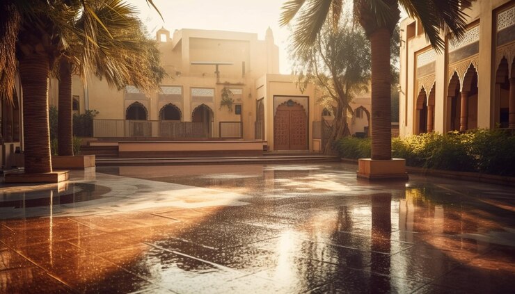 Photo gratuit une oasis de spiritualité de luxe reflète la culture de l'histoire arabe générée par l'ia
