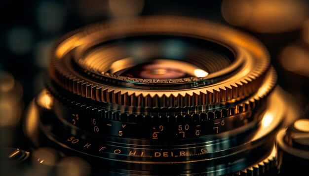 L'objectif de l'appareil photo antique capture une photo de studio créative générée par l'IA