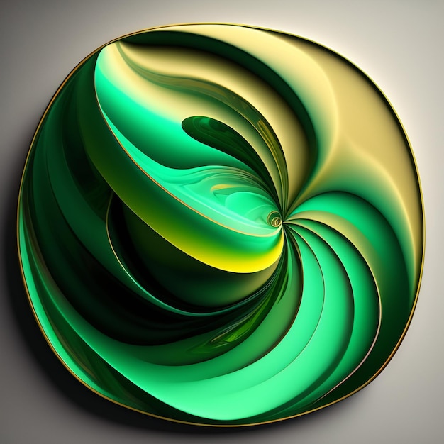 Photo gratuite un objet vert et jaune avec un motif en spirale dessus.