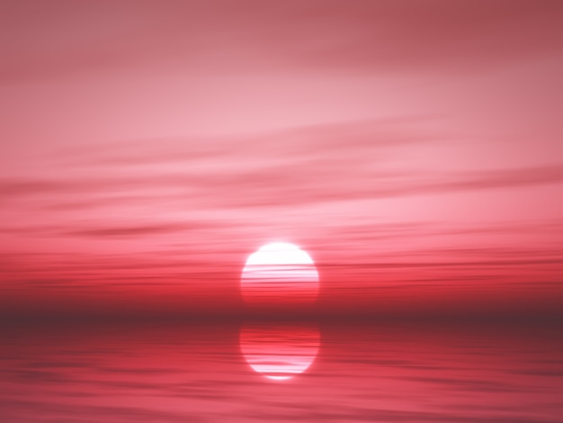 Photo gratuite océan coucher de soleil 3d