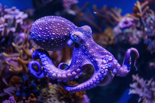 Photo gratuite octopus seen in its underwater natural habitat