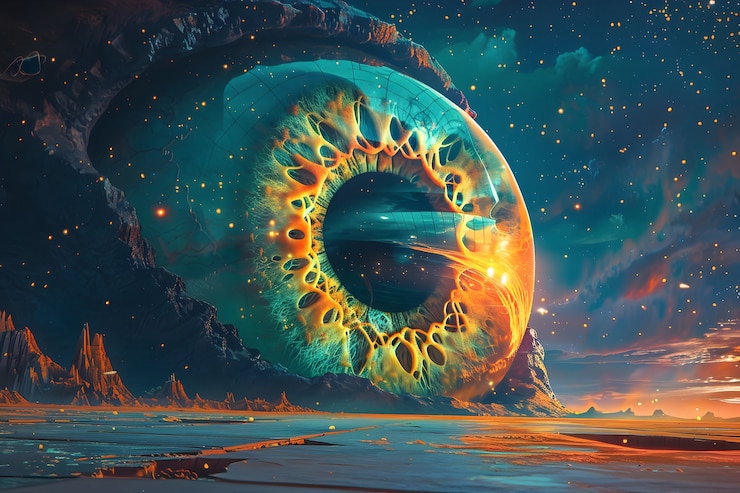 Photo gratuit l'œil de fantaisie illustré