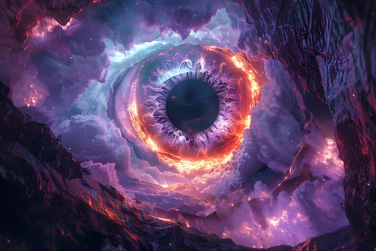 Photo gratuit l'œil de fantaisie illustré