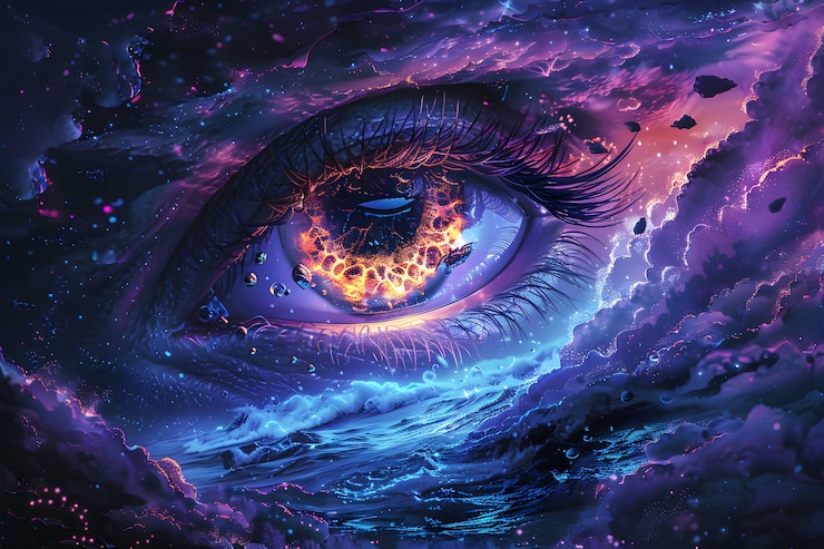 Photo gratuit l'œil de fantaisie illustré