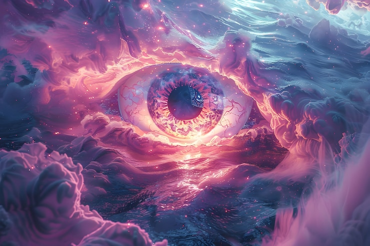 Photo gratuit l'œil de fantaisie illustré