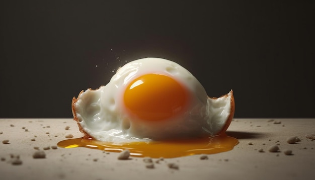 Photo gratuite des œufs frais frits sur une assiette un repas sain pour le déjeuner généré par l'intelligence artificielle