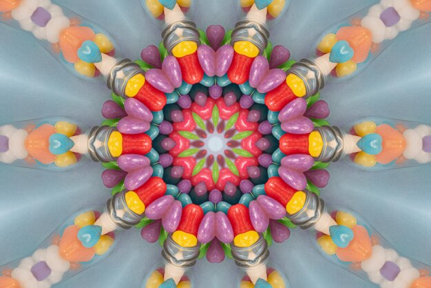 Photo gratuite oeuvre de mandala de fond coloré