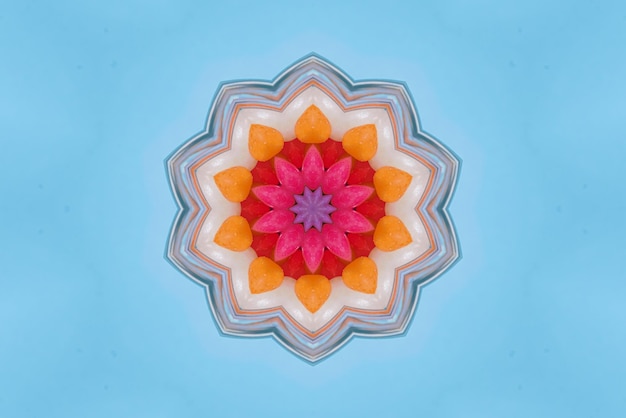 Photo gratuite oeuvre de mandala de fond coloré