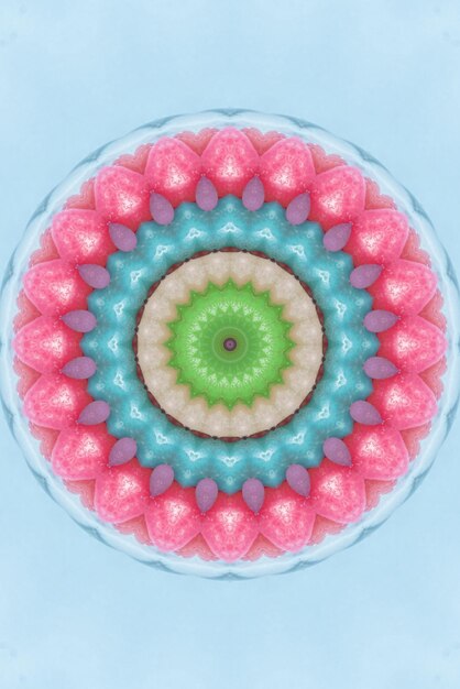 Oeuvre de mandala de fond coloré