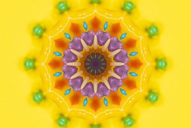 Photo gratuite oeuvre de mandala de fond coloré