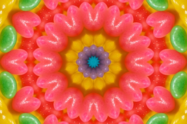 Oeuvre de mandala de fond coloré