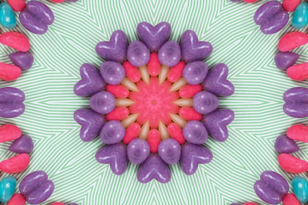 Oeuvre de mandala motif de fond coloré 3D