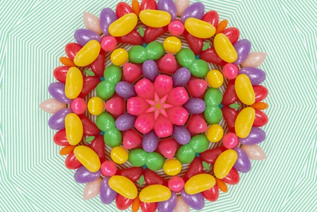 Oeuvre de mandala motif de fond coloré 3D