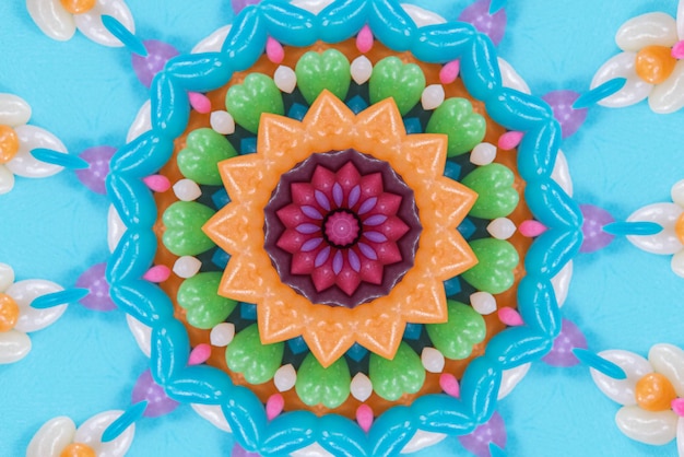 Oeuvre de mandala motif de fond coloré 3D