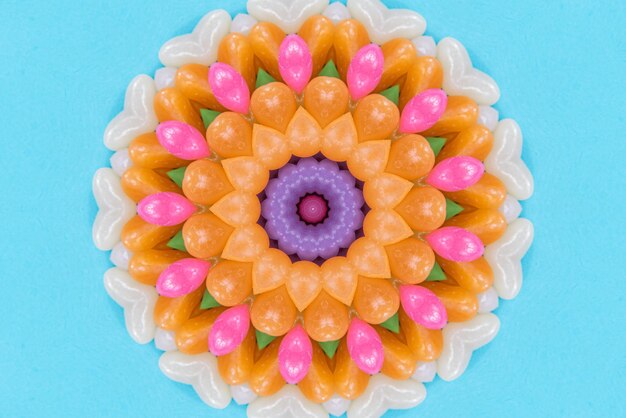 Oeuvre de mandala motif de fond coloré 3D