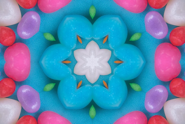 Photo gratuite oeuvre de mandala motif de fond coloré 3d