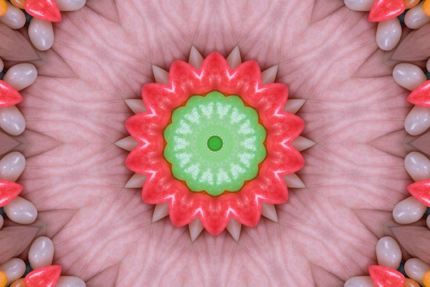 Oeuvre de mandala motif de fond coloré 3D