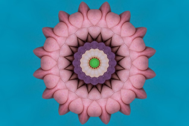 Oeuvre de mandala motif de fond coloré 3D