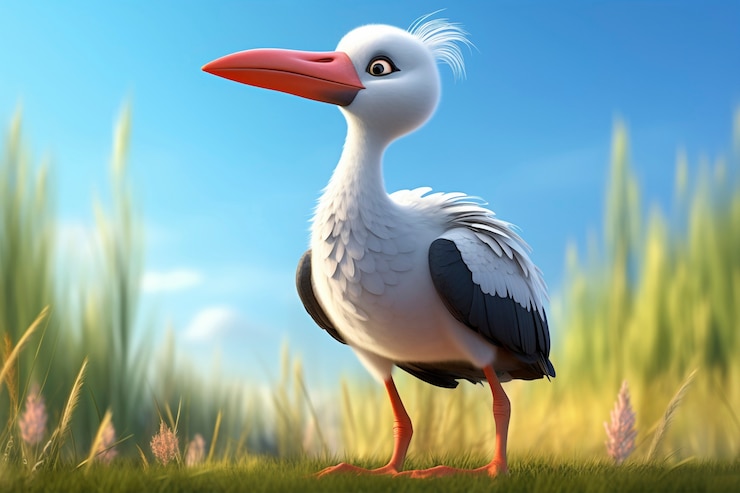 Photo gratuit oiseau de dessin animé dans la nature