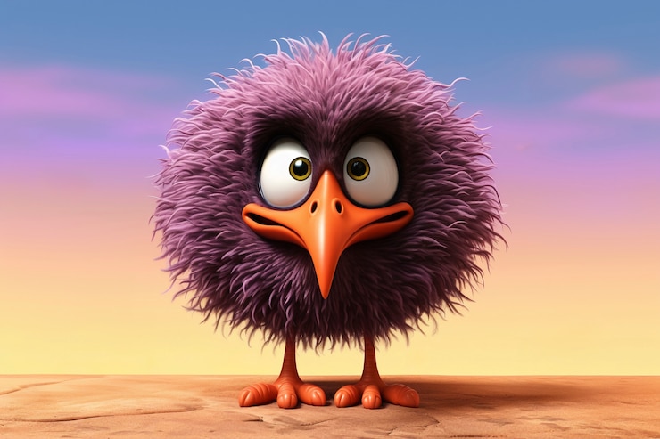 Photo gratuit oiseau de dessin animé dans la nature