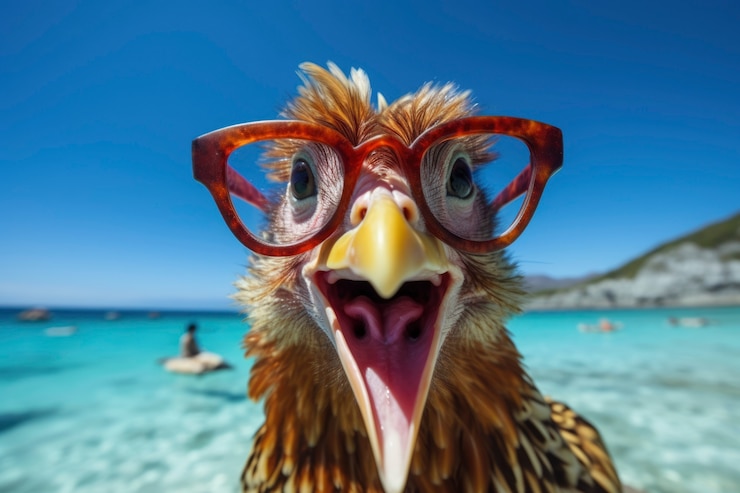 Photo gratuit un oiseau joyeux qui s'amuse