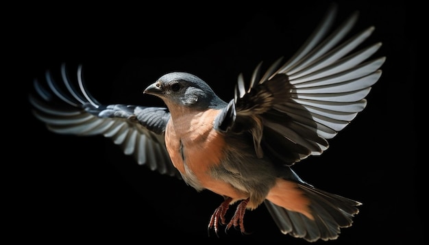 Photo gratuite un oiseau majestueux déploie ses ailes volant librement dans la nature générée par l'intelligence artificielle