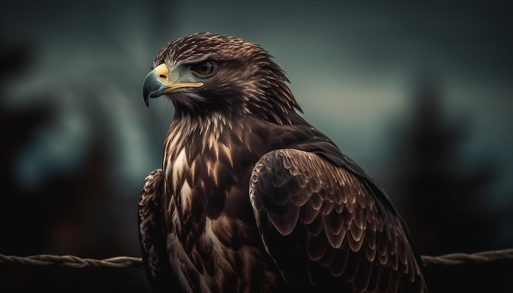 Photo gratuit oiseau de proie majestueux perché sur une branche généré par l'ia