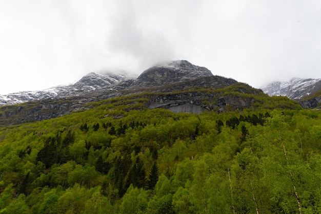 Photo gratuite olden norvège 17 mai 2023 montagne