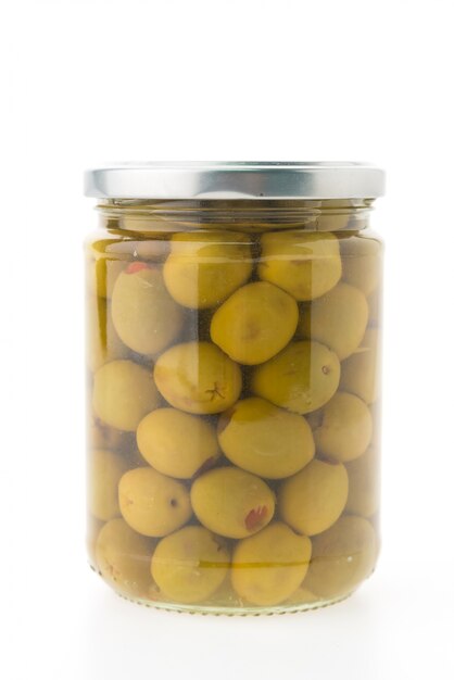 olives alimentaires en verre ingrédient vert