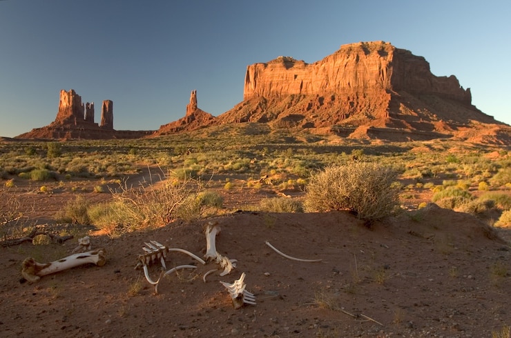 Photo gratuit oljato-monument valley en arizona, usa pendant le coucher du soleil